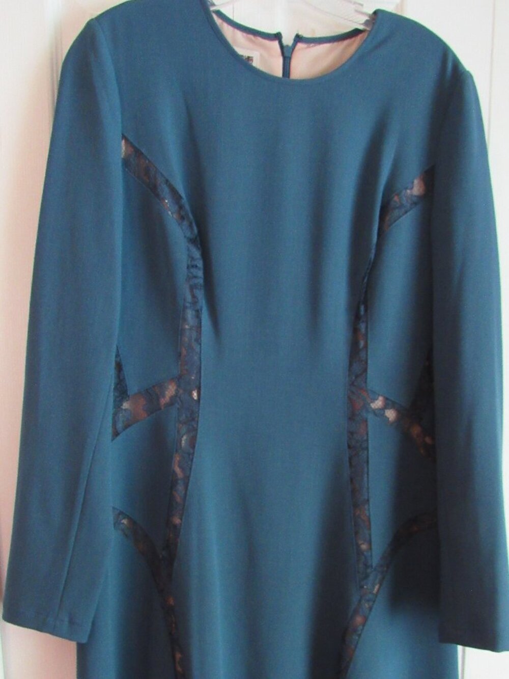 PRETTY ANNE KLEIN TURQUOISE FIT AND FLAIR DRESSY DRESS SZ 12